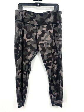 Athleta Lightning Camo 7/8 Tight Leggings Gray Black Women's XL